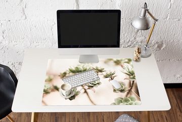 MuchoWow Gaming Mauspad Blumen - Vetplant - Zweige (1-St), Büro für Tastatur und Maus, Mousepad Gaming, 90x60 cm, XXL, Großes