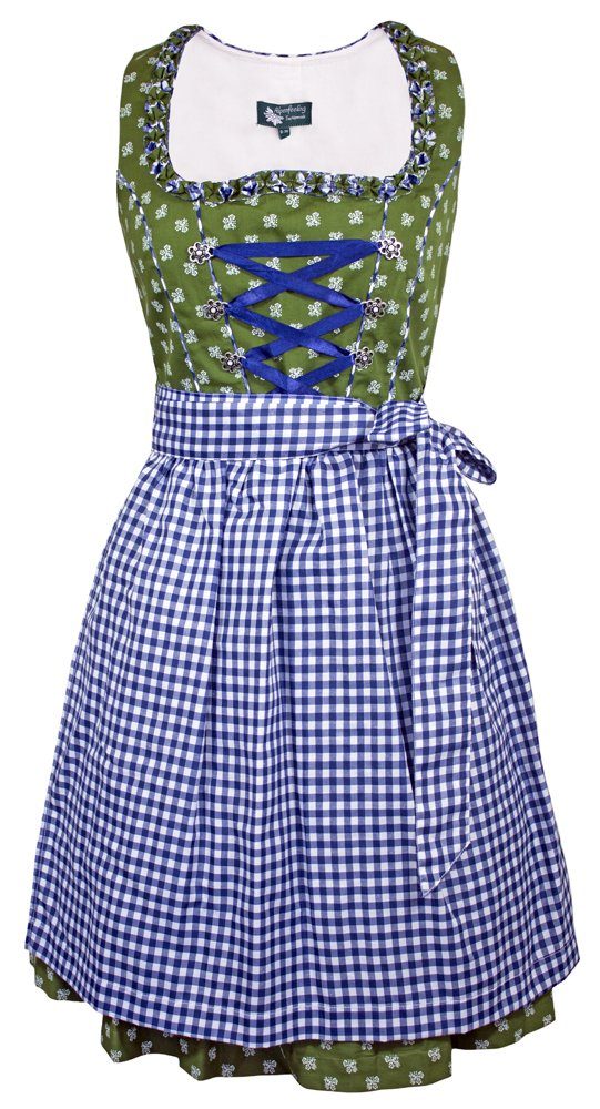 Maddox Dirndl 'Achensee' Traditionell, Olive Kobalt günstig online kaufen