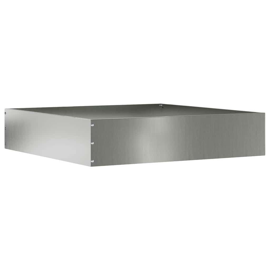 vidaXL Beetumrandung Raseneinfassung Silber 60 x 60 x 13 cm Verzinkter Stahl