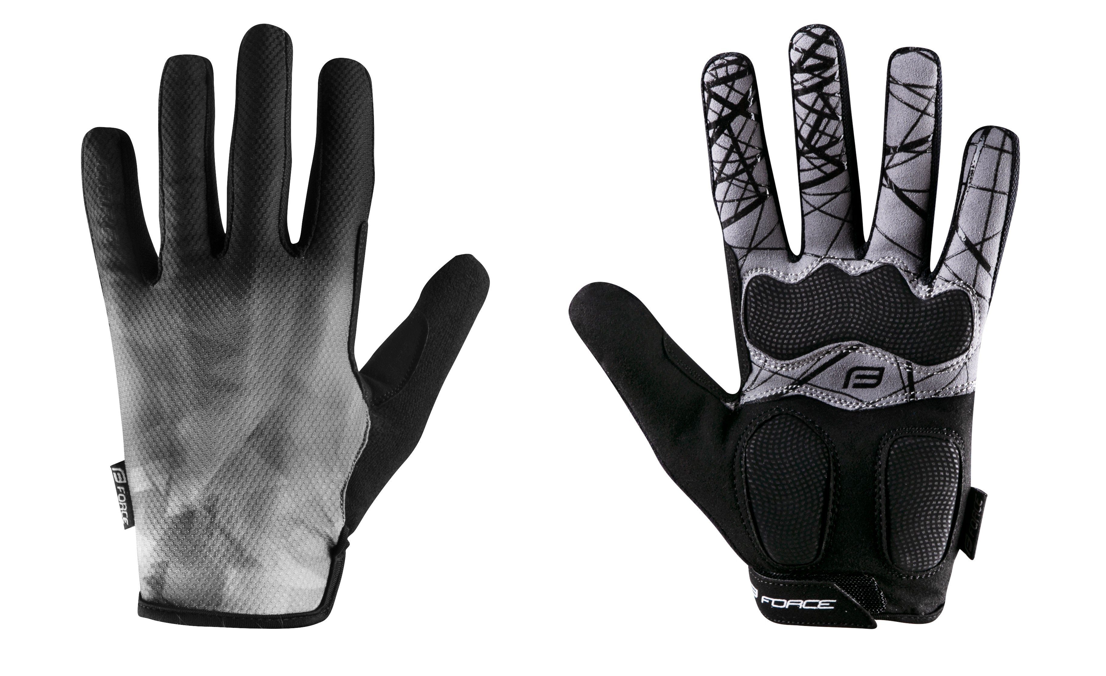 FORCE °C FORCE Handschuhe grau-schwarz +15 MTB Fahrradhandschuhe CORE plus