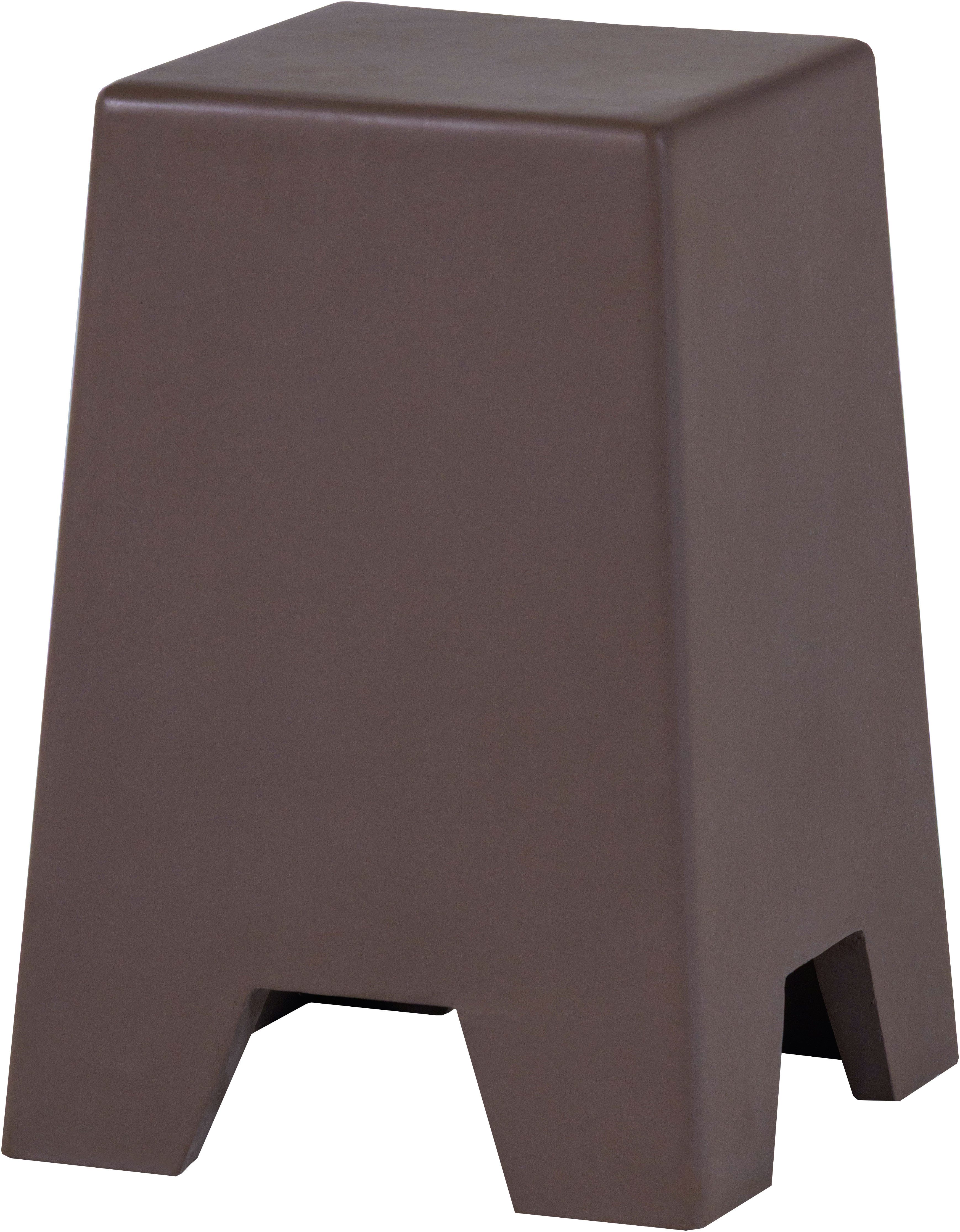 WOOOD Beistelltisch Zina aus Fiberclay mit kompakter Form B 36 x T 36 x H 51 cm, Glasfaser-Ton-Verbund mit Betonoptik, vormontiert geliefert