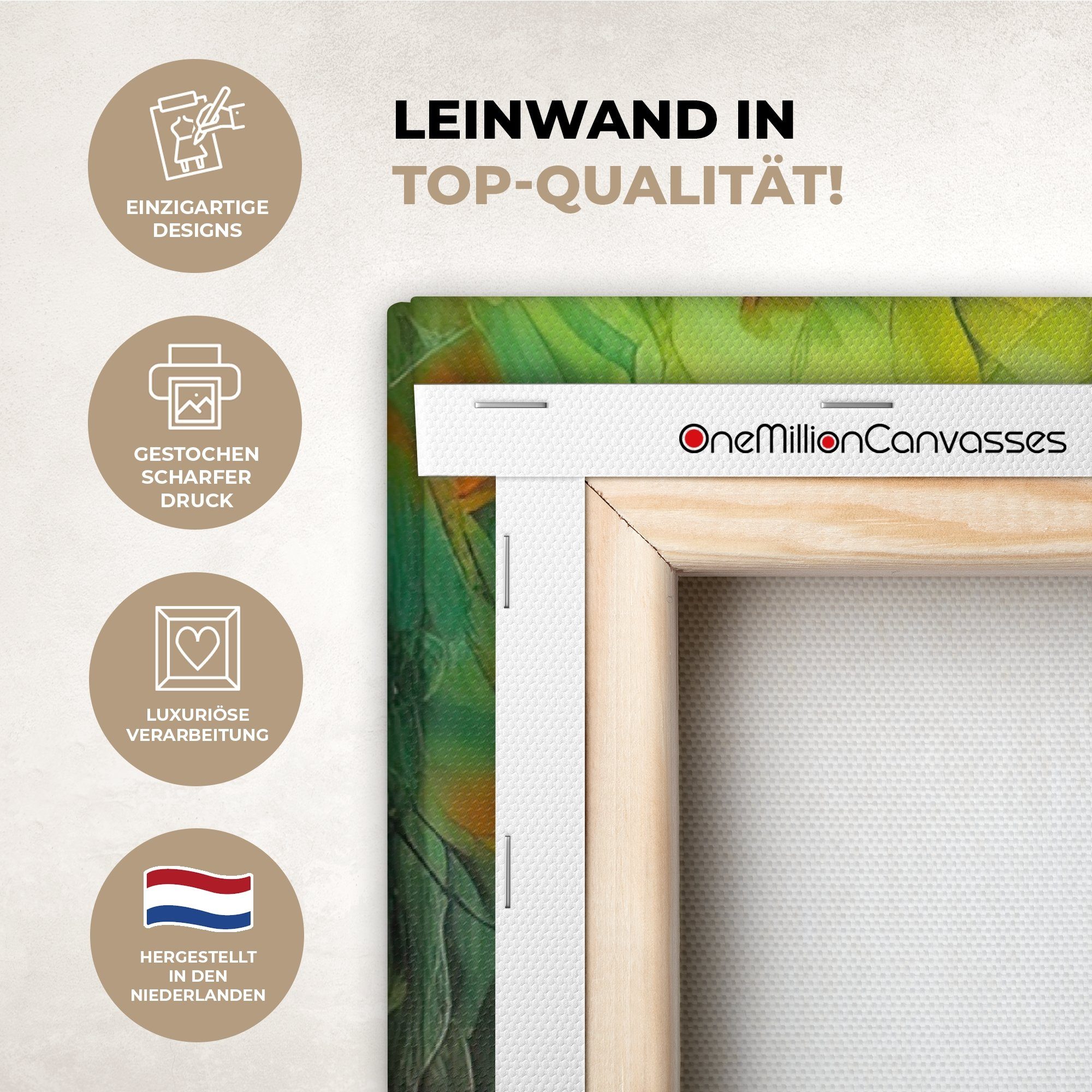 OneMillionCanvasses® Leinwandbild Ölfarbenoptik - Amsterdam - Kunst - Farbenfroh, Fotodruck (1 St), Wandbild XXL für Wohnzimmer Küche 120x80 cm