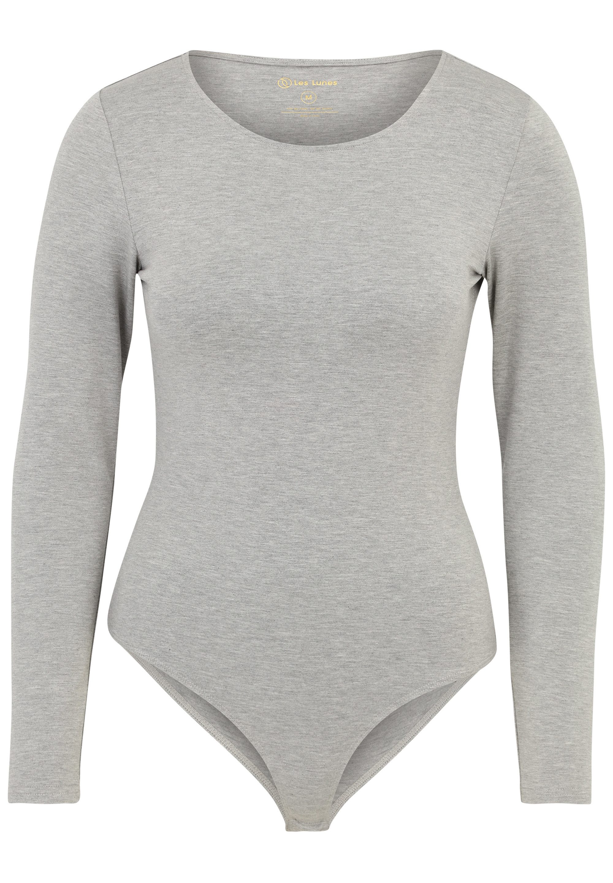 Les Lunes Langarmbody ALENA Body Bambusviskose, klassischer Schnitt, 3/4 Ärmel, Tanga Passform
