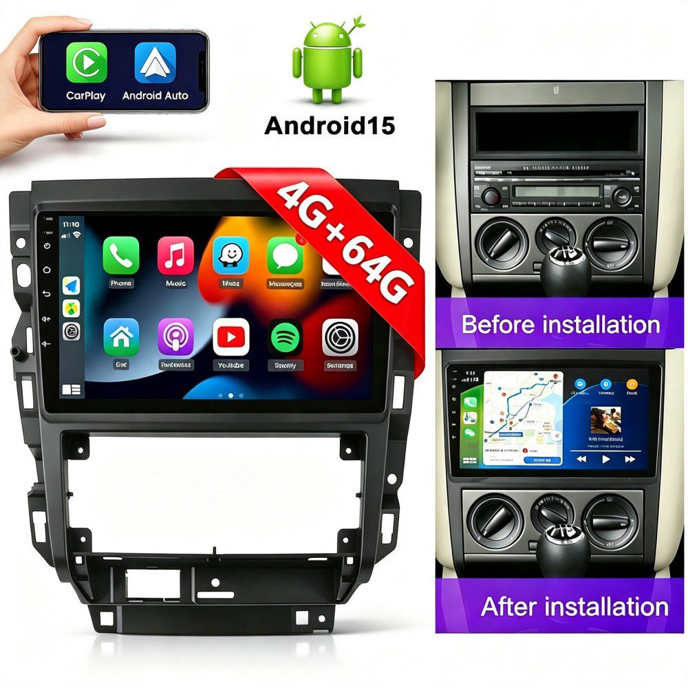 ESSGOO Autoradio DAB+ Carplay Für VW Bora Golf 4 MK4 1J1 1J2 Android 15 WIFI Navigationsgerät (Carplay Android Auto Bluetooth EQ USB GPS Navi WIFI Touchscreen)