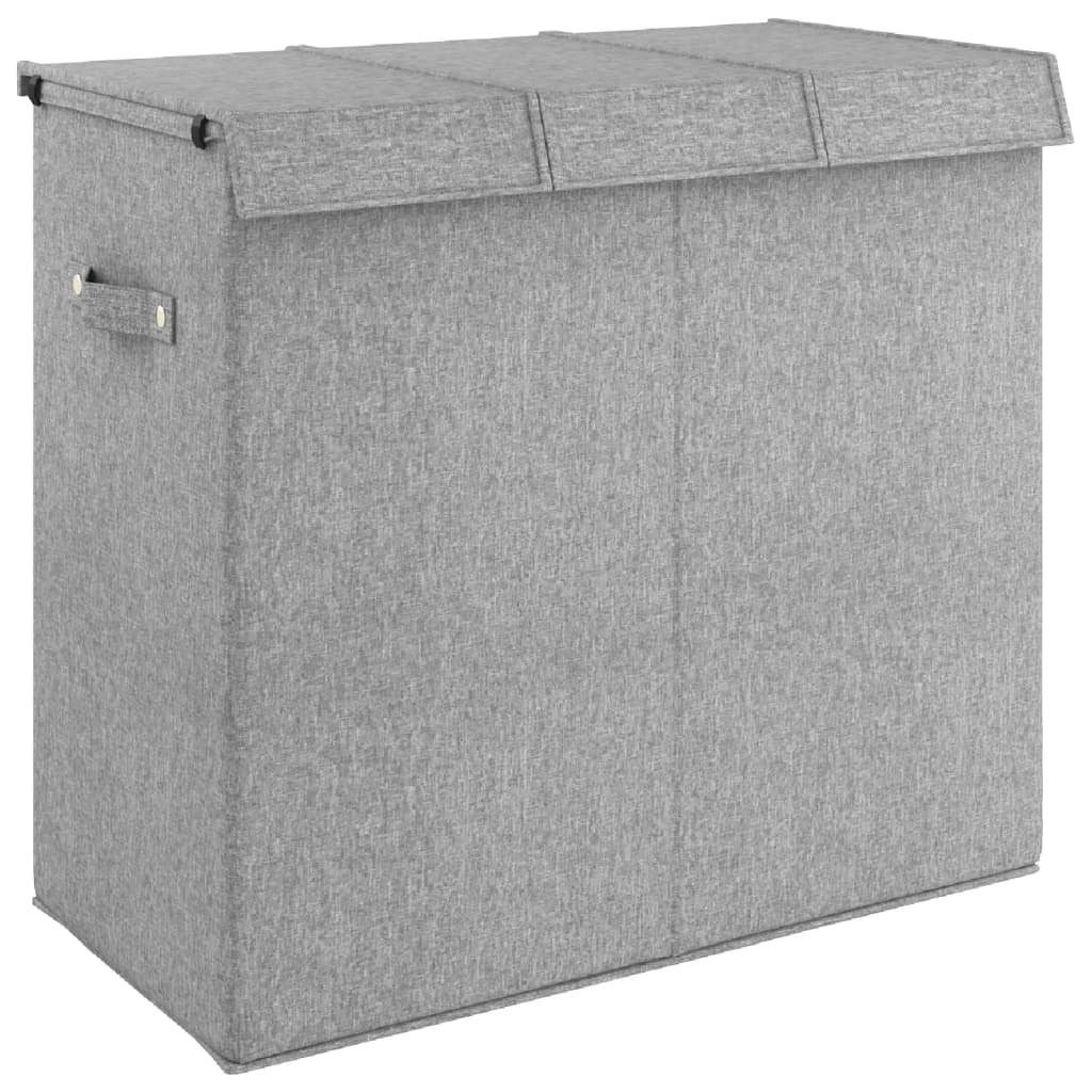 vidaXL Wäschekorb Faltbarer Wäschekorb Grau 64,5x34,5x59 cm Leinenimitat Stoff (1 St)