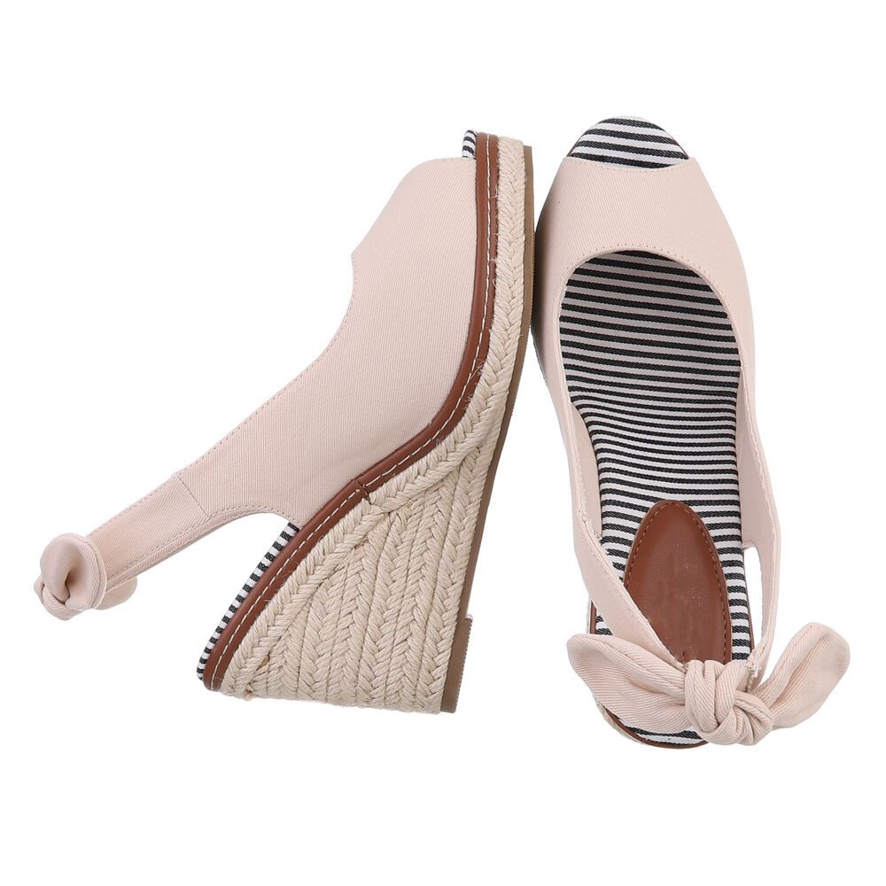 Ital-Design Stylische Wedges mit Komfort und Stil Peeptoepumps (89322684) Keilabsatz/Wedge Keilsandaletten in Beige