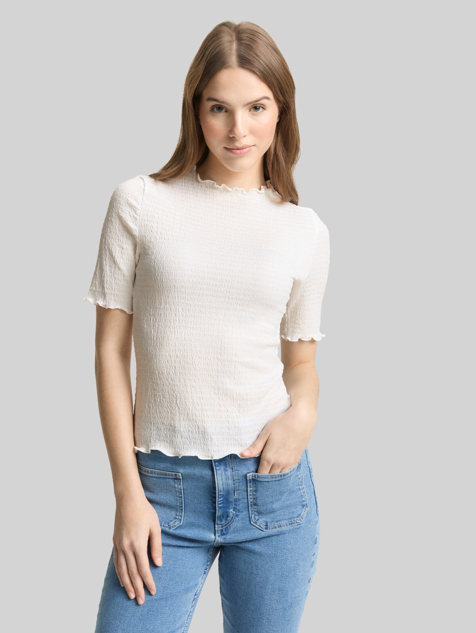 TOM TAILOR Denim T-Shirt T-Shirt Slim Fit Crinkle T-Shirt