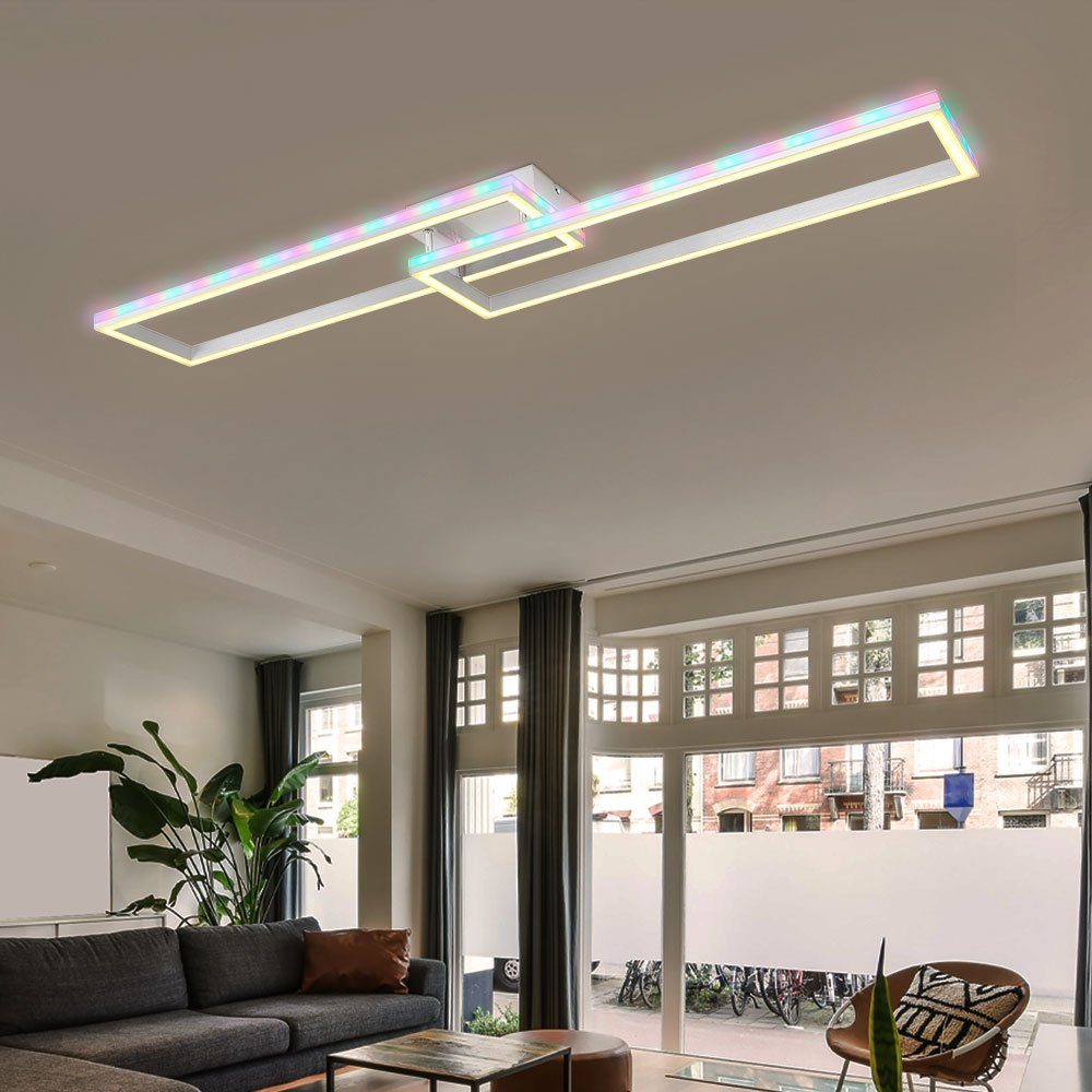 Dimmbar LED Deckenleuchte, Schwenkbar Deckenleuchte L RGB-Farbwechsler Fernbedienung Globo LED