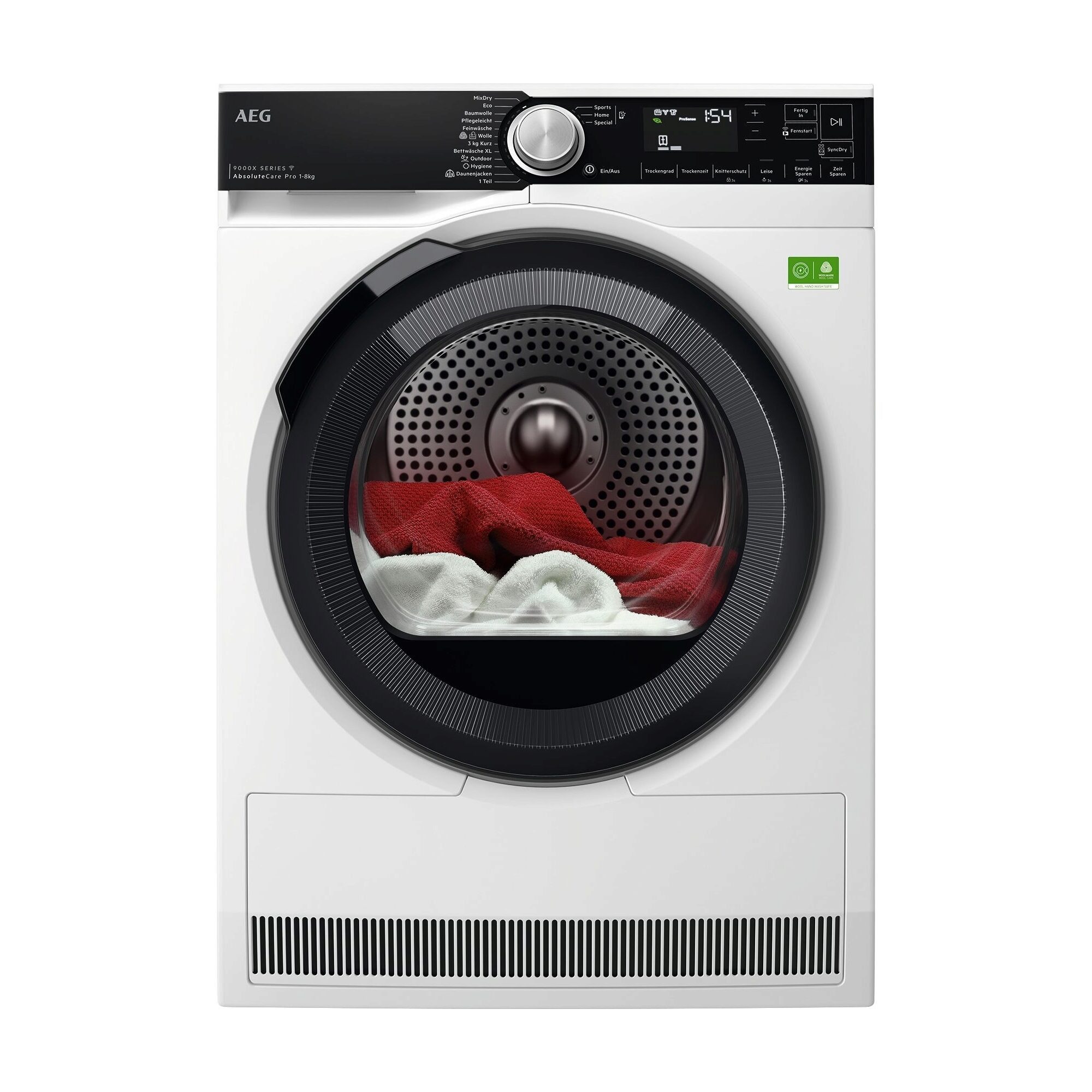 AEG Wärmepumpentrockner TR9XW80880, SmartDry : Du entscheidest: spare bis zu 50 Min. oder 20% Energie