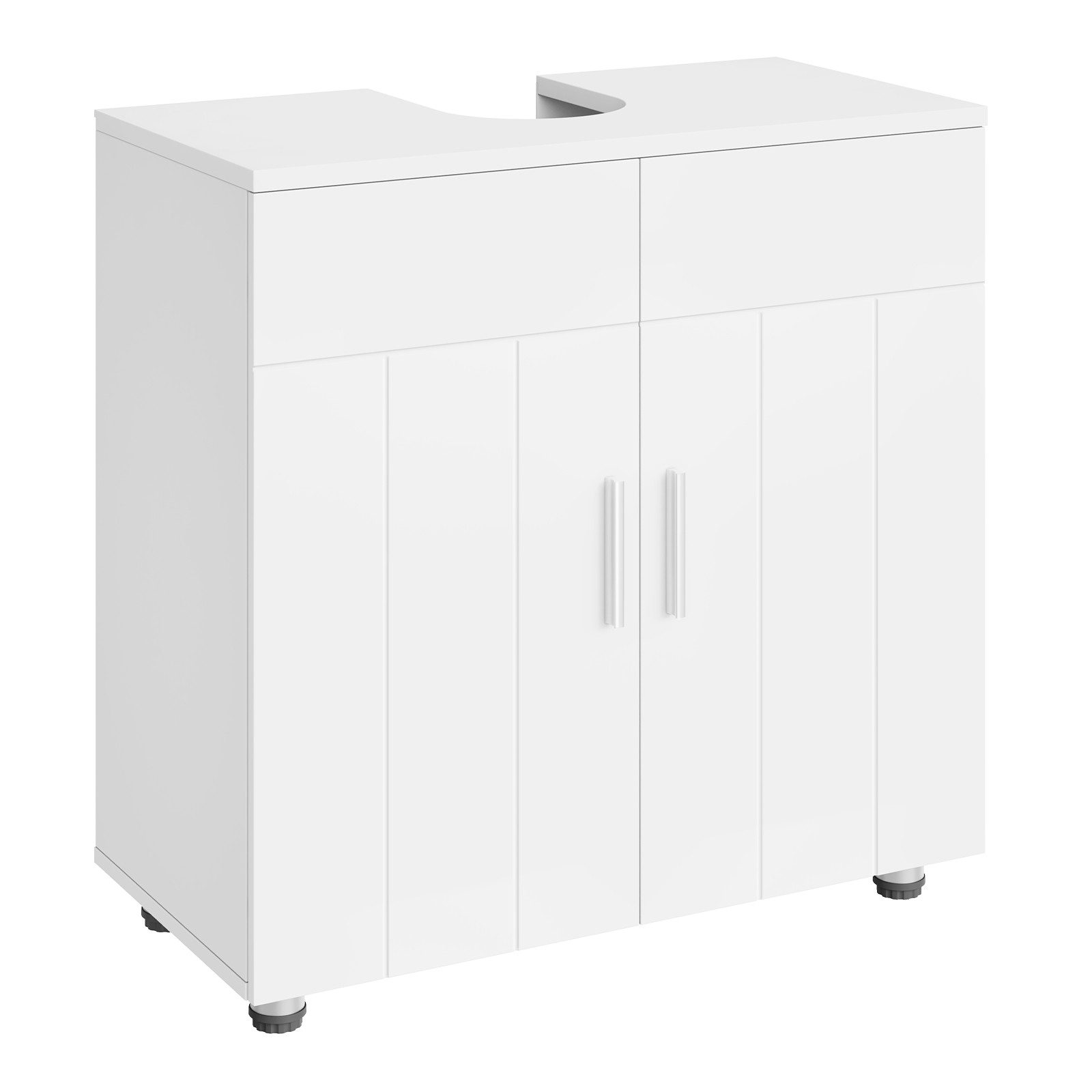 EUGAD Waschbeckenunterschrank (1-St) Landhausstil, MDF, 60x60x30 cm, Weiß