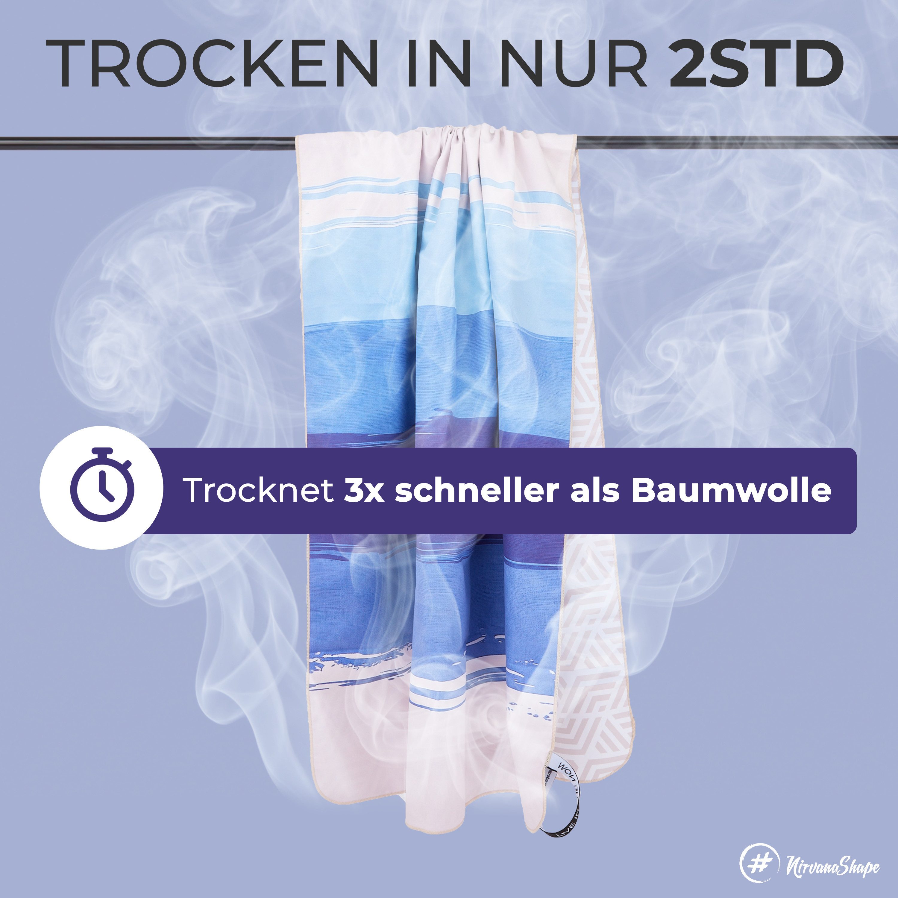 NirvanaShape Strandtuch Reise Handtuch Strandtuch XXL - Strandhandtuch, Mikrofaser Badetuch – Bild 5 von 5