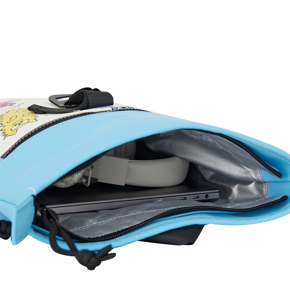 NEW REBELS Cityrucksack kleiner Roll Up RollTop Kurier Rucksack Mart Los Angeles, wasserabweisendes Planenmaterial, Hunde & Katzen