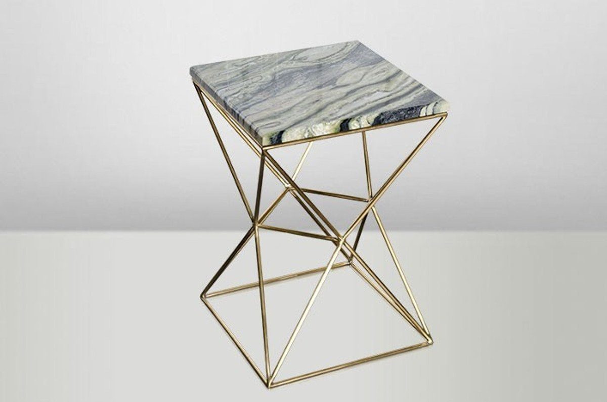 35 Tisch / Deco Metall Padrino cm- Blumentisch Beistelltisch x Möbel Casa Gold - Beistelltisch Marmor Jugendstil Art 35