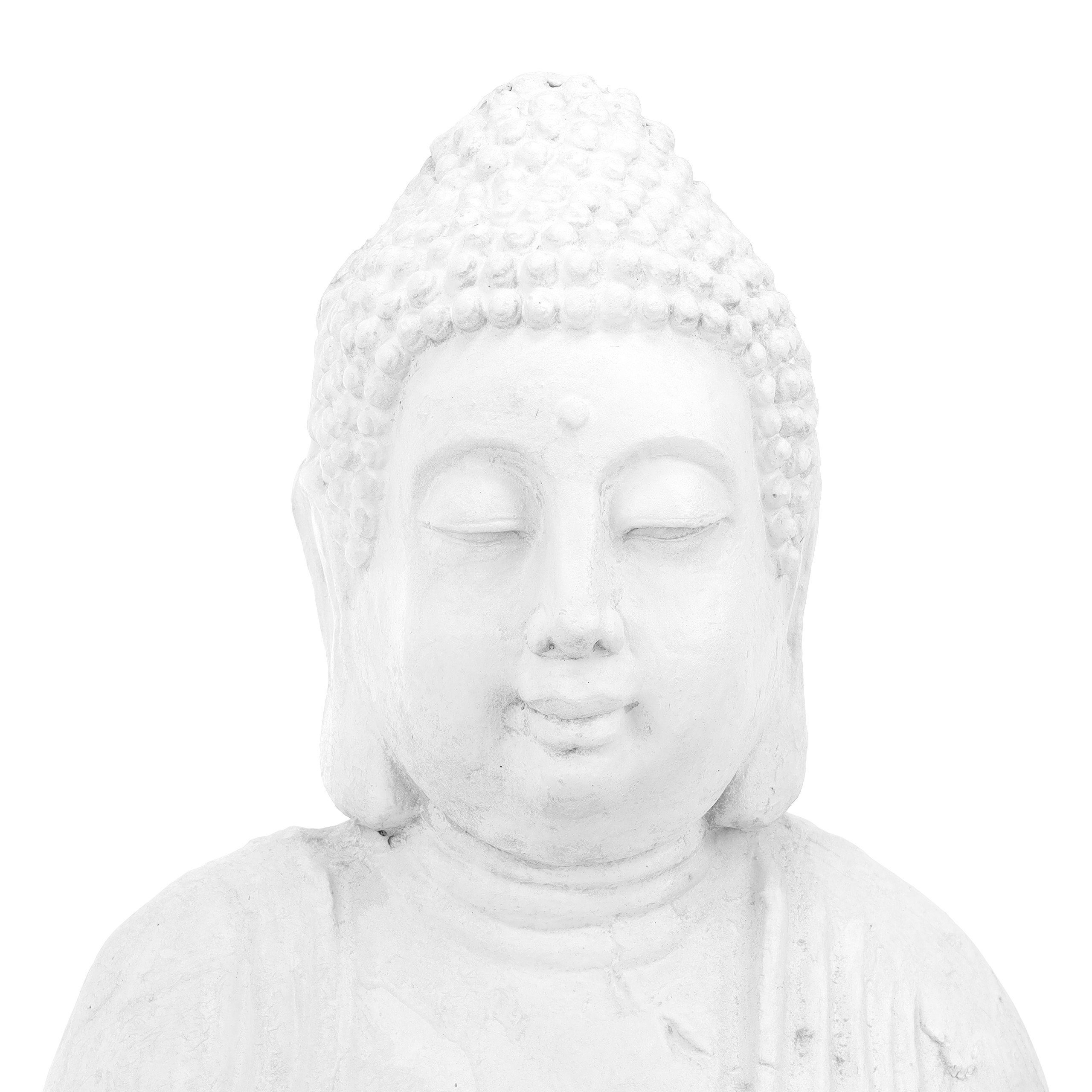 relaxdays Buddhafigur Weiße 70 cm Buddha Figur