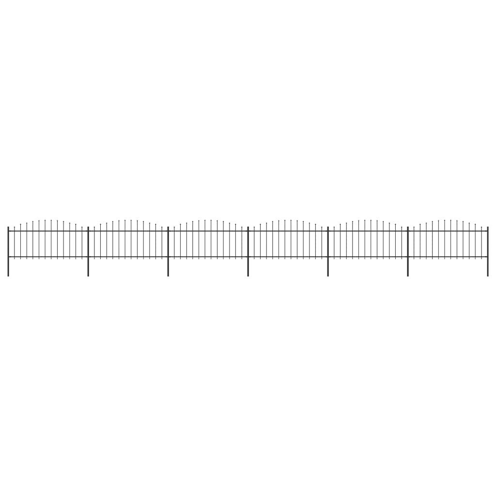 vidaXL Gartenzaun Gartenzaun mit Speerspitze Stahl 1070 x 75 cm Schwarz, (1-St)
