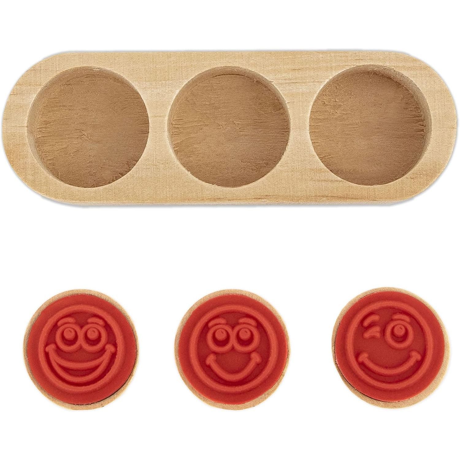 Trendhaus Stempel TRENDHAUS 952509 Lehrerstempel Set Smiley für Kinder und Lehrer