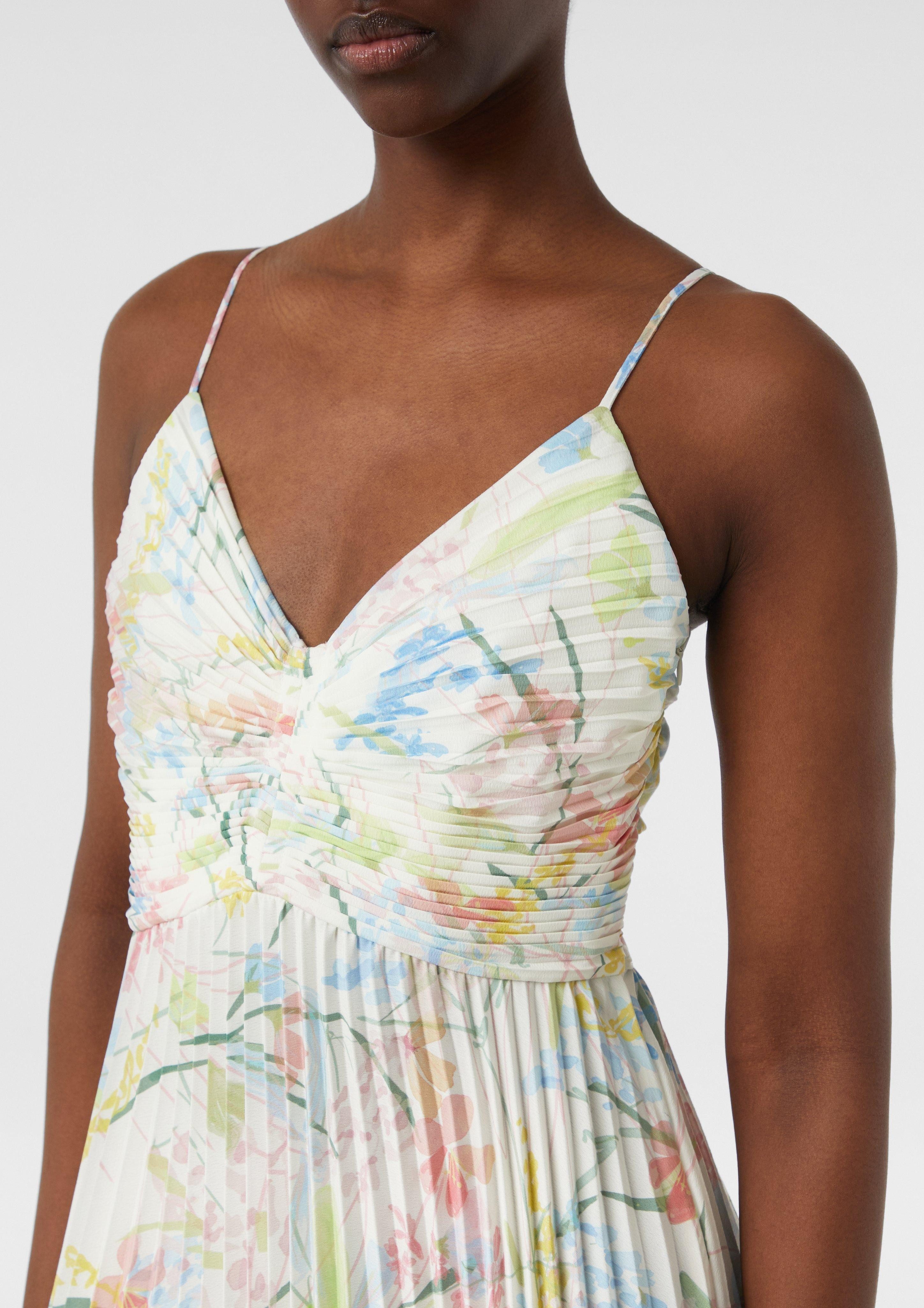 Comma Maxikleid Florales Midikleid mit Rückenausschnitt günstig online kaufen