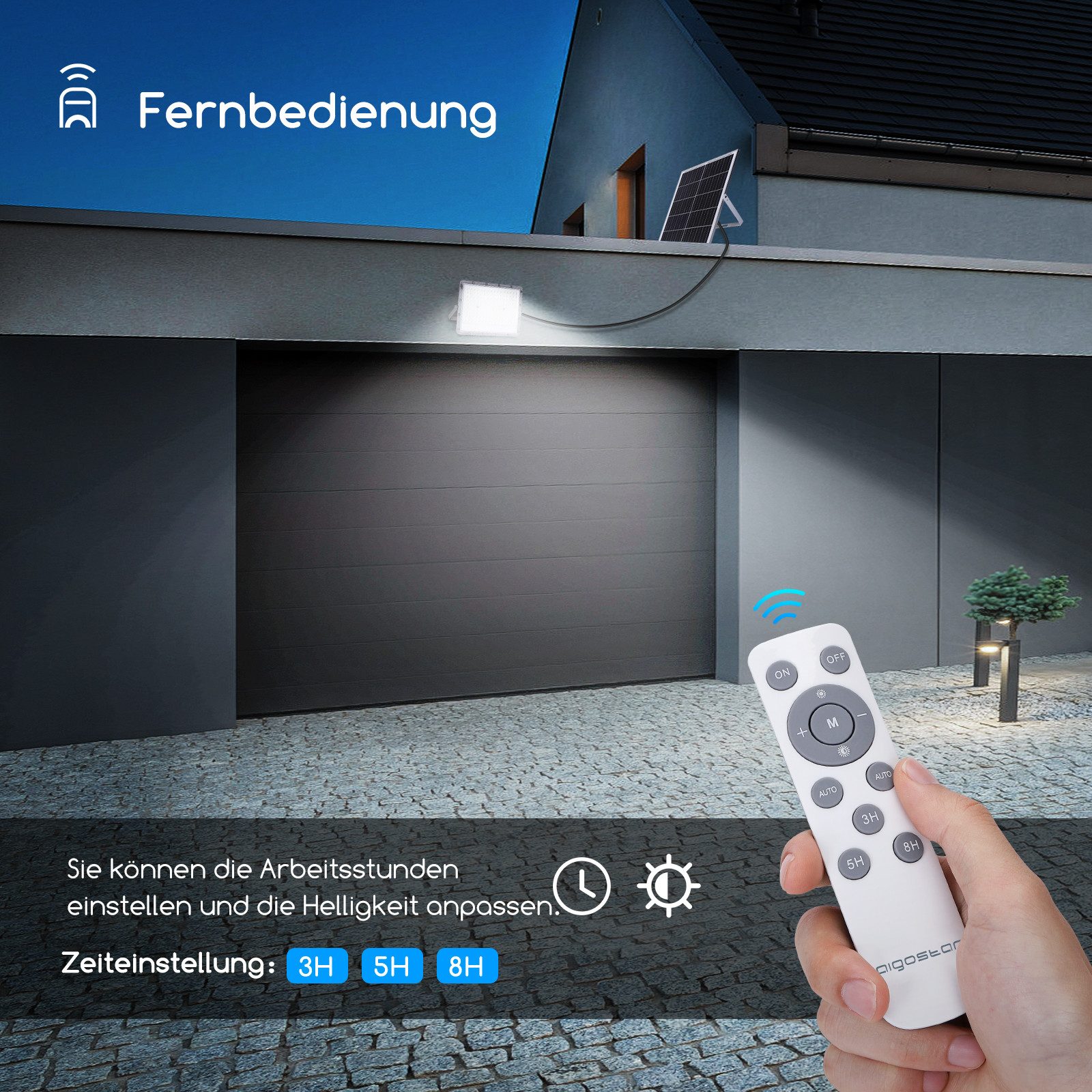 Aigostar Flutlichtstrahler 200W Solar Strahler Außen, Superhelles LED Flutl günstig online kaufen