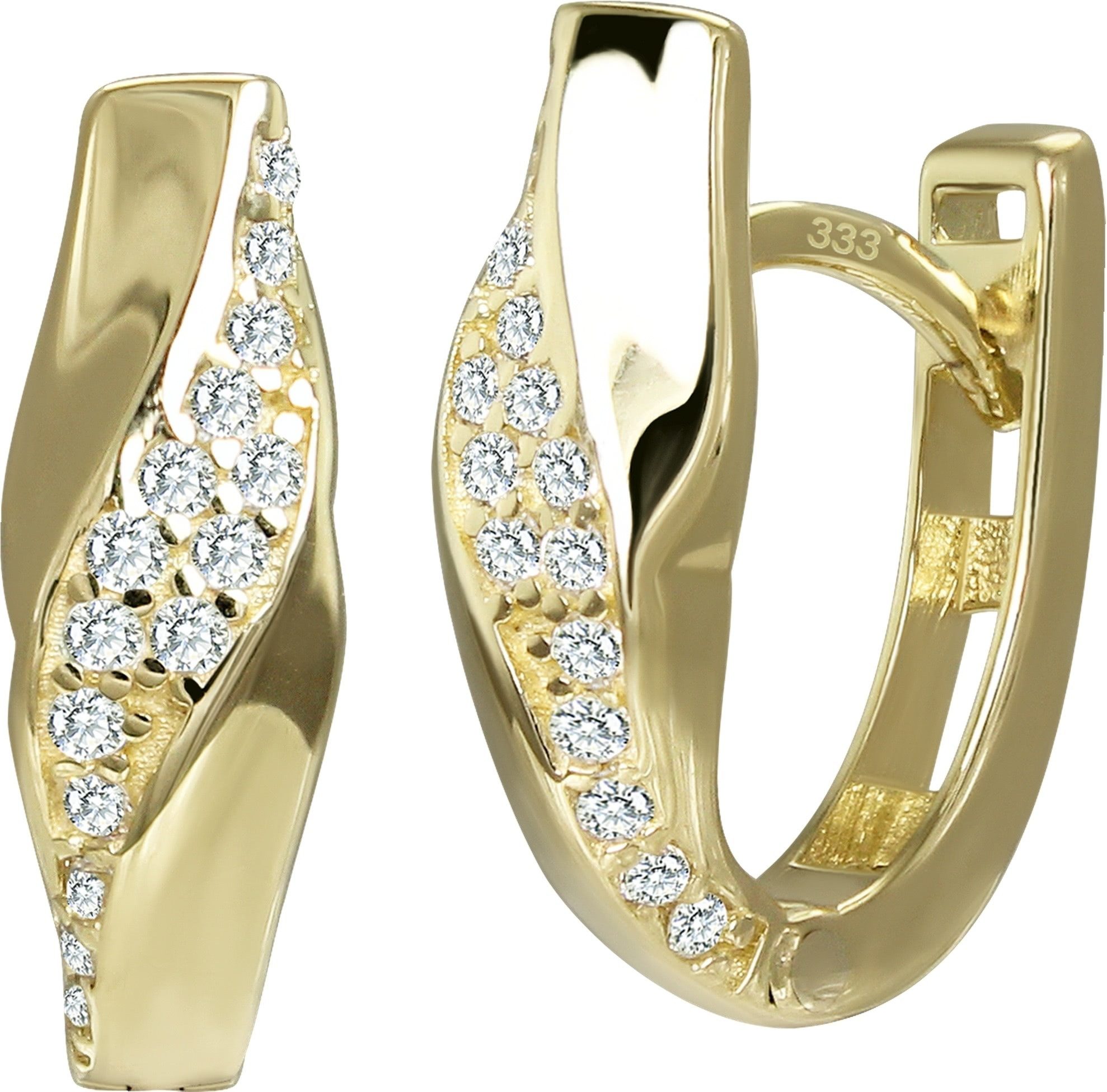 GoldDream Paar Creolen GoldDream Creole Wave oval Zirkonia Gold (Creolen), günstig online kaufen