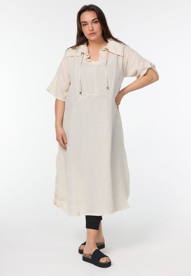 Kekoo A-Linien-Kleid Kleid mit Rauffung 'Natura'