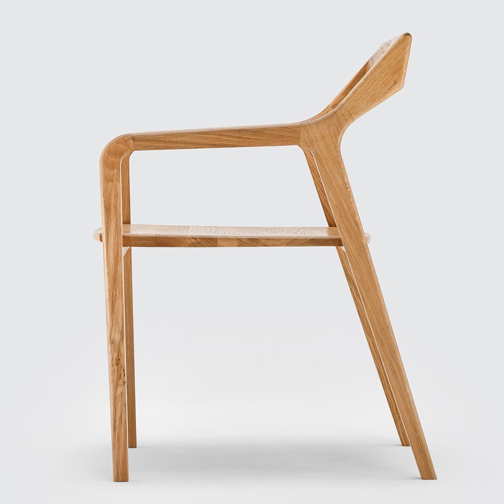 Mobello Stuhl Zeitloser Massiv Holz Designerstuhl, Bequemer Holzstuhl & Esszimmerstuhl, 52x53x80 cm – Bild 4 von 5
