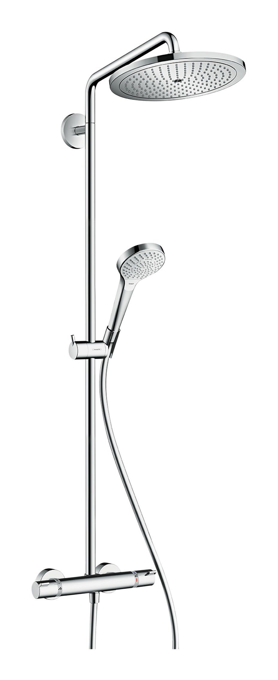 hansgrohe Duschsystem Croma Select S Showerpipe, Höhe 121.3 cm, 280 1jet mit Thermostat - Chrom | Brausegarnituren