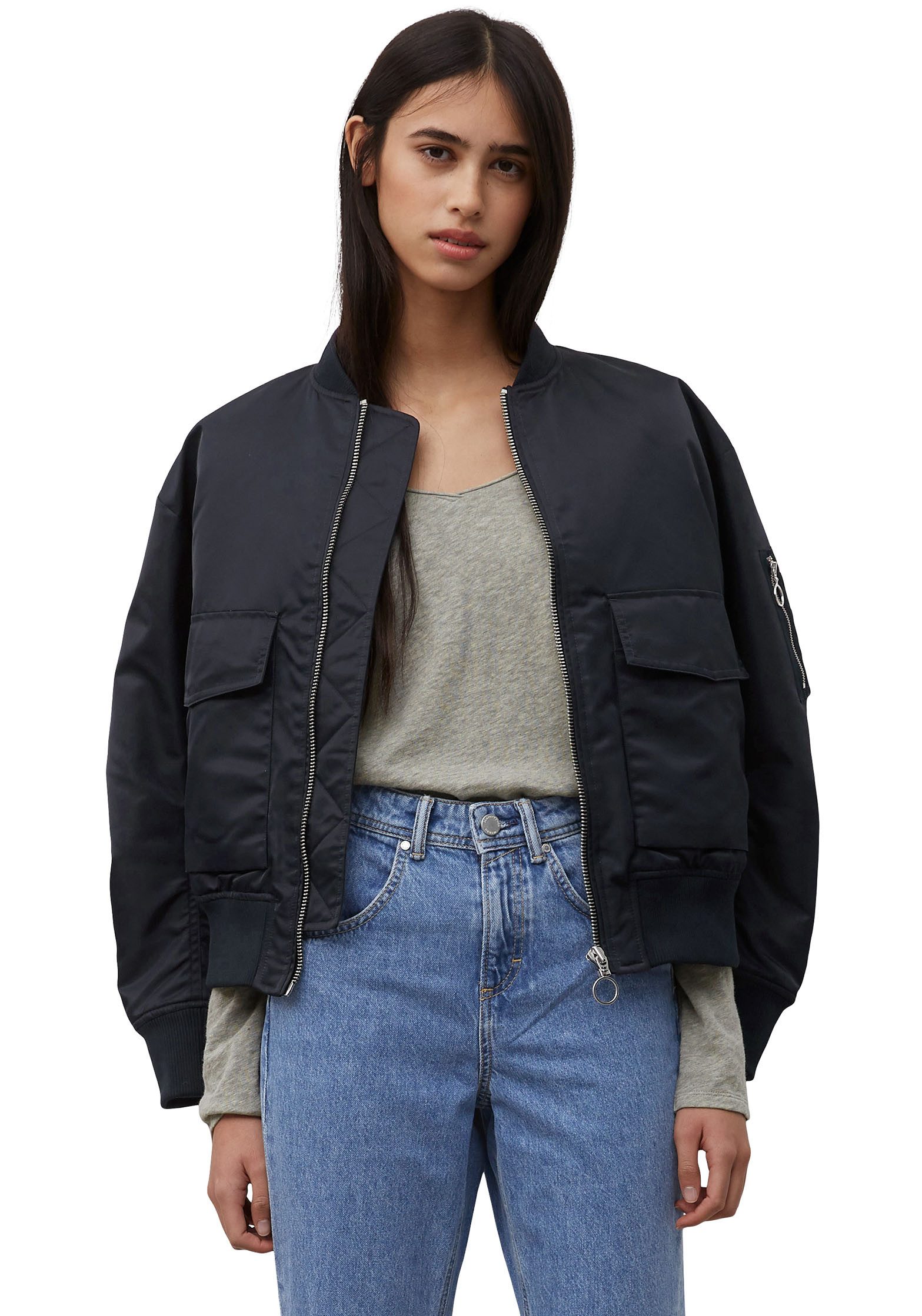 Marc O'Polo DENIM Langarmshirt mit Rollkante günstig online kaufen