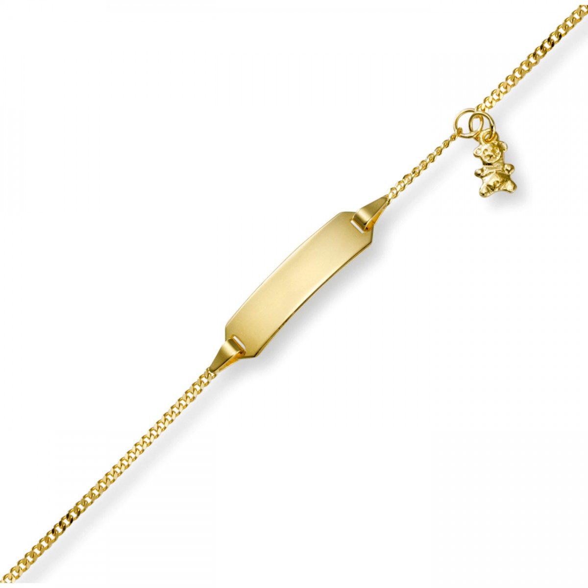 Schmuck Krone Goldarmband Armband mit Bärchen, 585 Gelbgold, 12-14cm, Gold 585