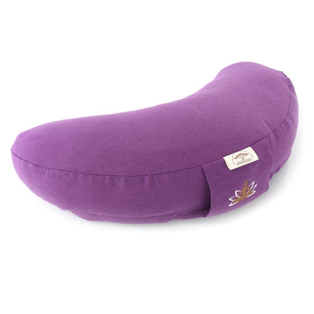 SEI Design Yogakissen Meditationskissen Yogakissen Halbmond mit Buchweizenschalen Füllung, gesticktes Motiv