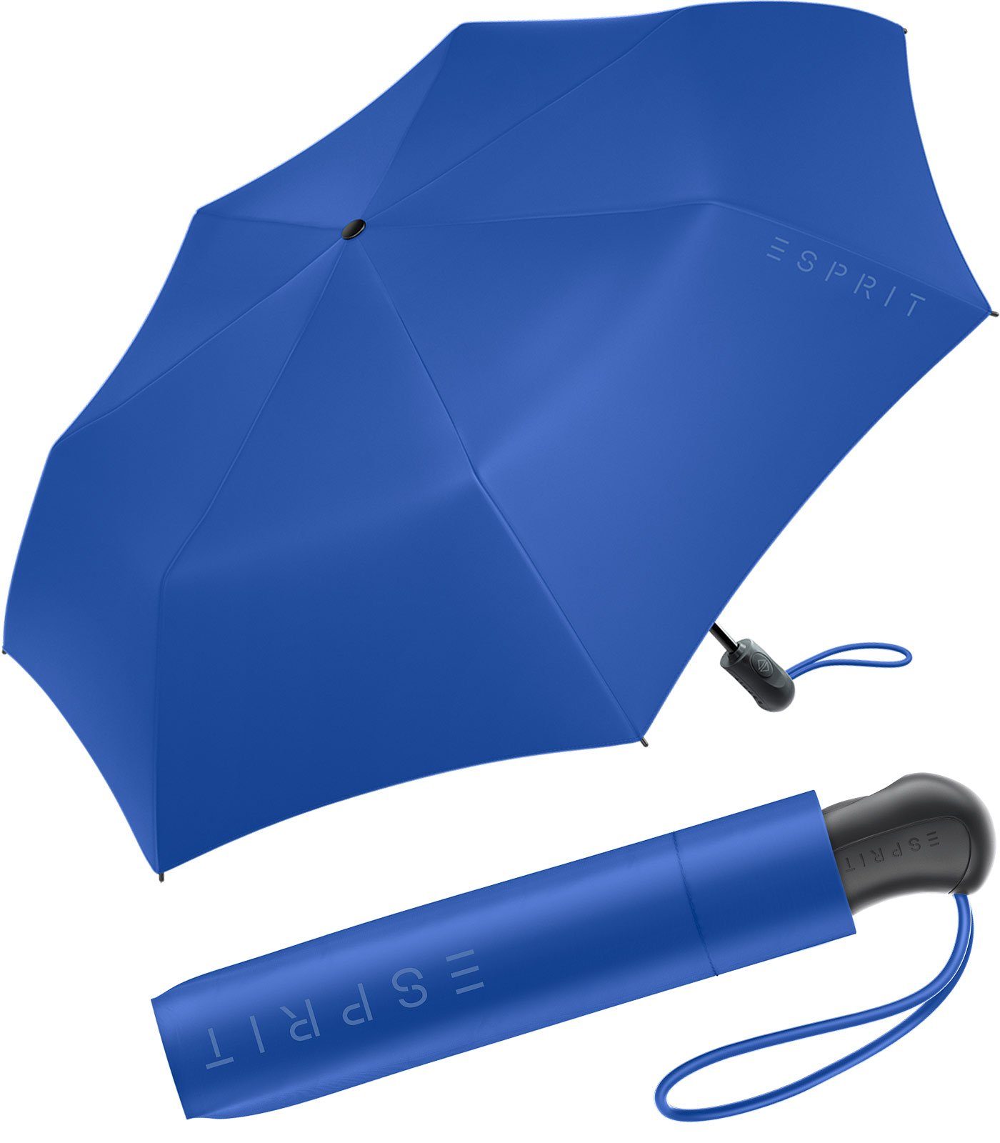 Esprit Langregenschirm Damen Easymatic Light Auf-Zu Automatik HW 2023, in den neuen Trendfarben, beaucoup blue blau