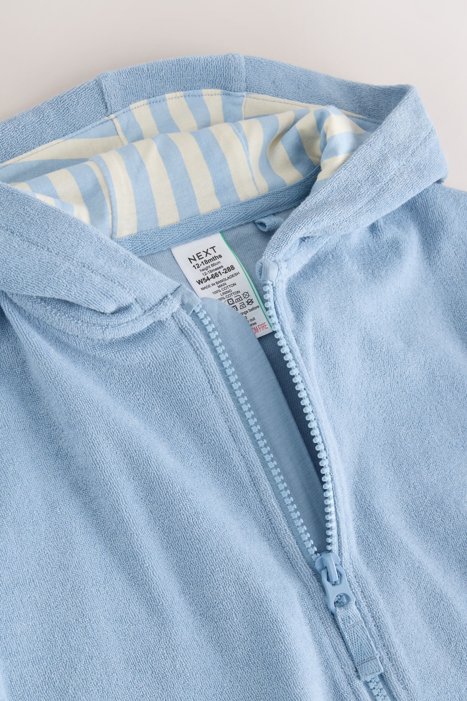 Next Badeponcho Frottee-Cover-up mit durchgehendem Reißverschluss, Baumwolle