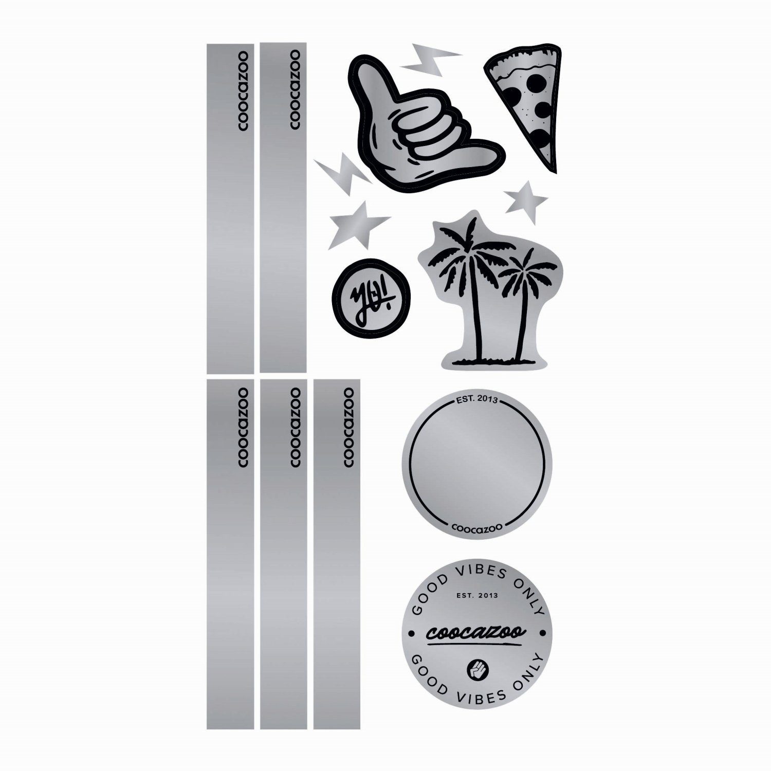 coocazoo Schulranzen coocazoo Reflektierendes Sticker-Set "Black"