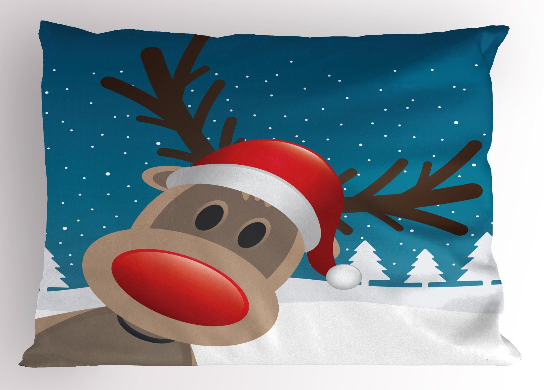 Noel Size Weihnachten Abakuhaus Fun Nursery Dekorativer Standard King Cartoon Gedruckter (1 Kissenbezug, Stück), Kissenbezüge