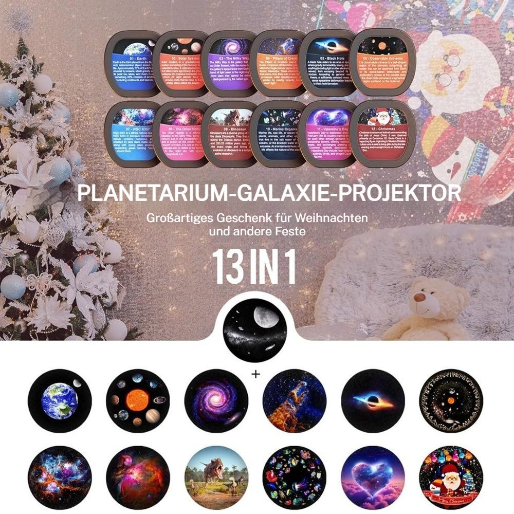 PRIISF Projektionslampe LED-Sternenhimmel Wandprojektor 13 Motiv Planetariu günstig online kaufen