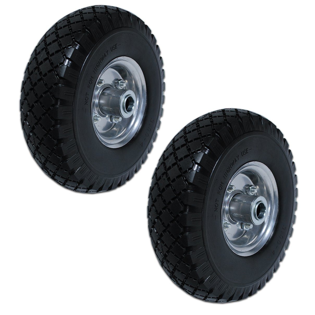 HELO24 Sackkarren-Rad Ersatzrad 3.00-4 PU Vollgummi Reifen pannensicher D-85 mm 2 Stück (2 St)