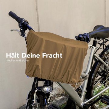 EAZY CASE Fahrradkorb Universal Regenschutz für Korb, Regenschutzhaube Korbschutz Regen Überzug elastisch wasserdicht Braun