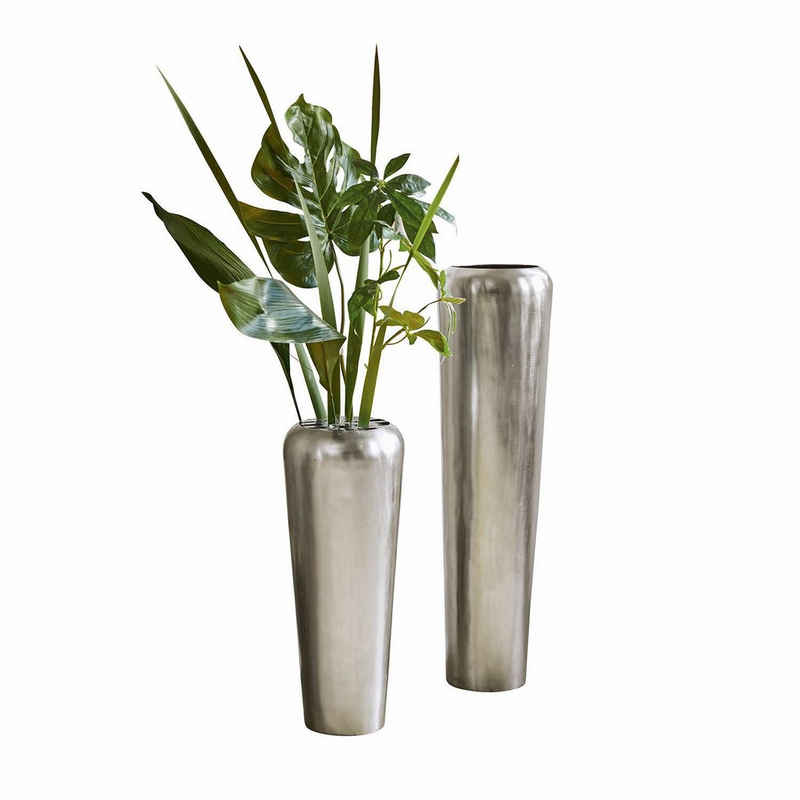 Mirabeau Tischvase Bodenvase 2er Set Carolan silber