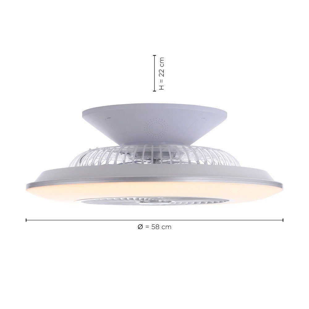 etc-shop Deckenventilator, LED Decken Ventilator dimmbar Lampe Fernbedienung Leuchte Tageslicht