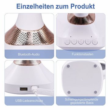 Melko Schminkspiegel »Kosmetikspiegel Rasierspiegel Vergrößerung 1- und 5-fach mit LED Beleuchtung Bluetoothlautsprecher Badezimmer Tischspiegel Beleuchtet Schminkspiegel Handy« (Stück, 1-St., Premium), Bluetoothlautsprecher