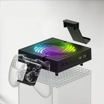 Tadow Xbox-Konsole Lüfter,RGB,Kühlung Staub Lüfter,für Xbox Serie x XSX Xbox-Controller (2 USB-Anschlüsse)