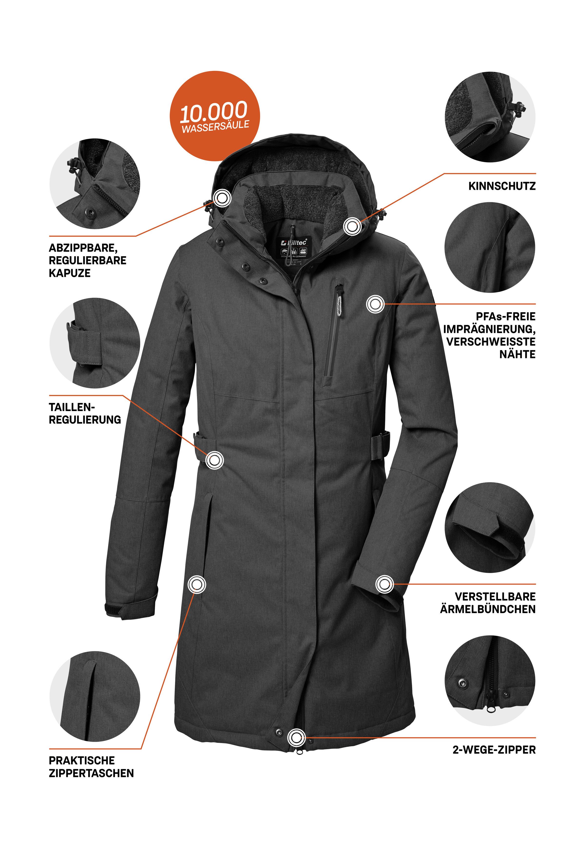 Killtec Parka KOW 303 WMN PRK Wasserdichter, atmungsaktiver Damenparka mit abnehmbarer Kapuze
