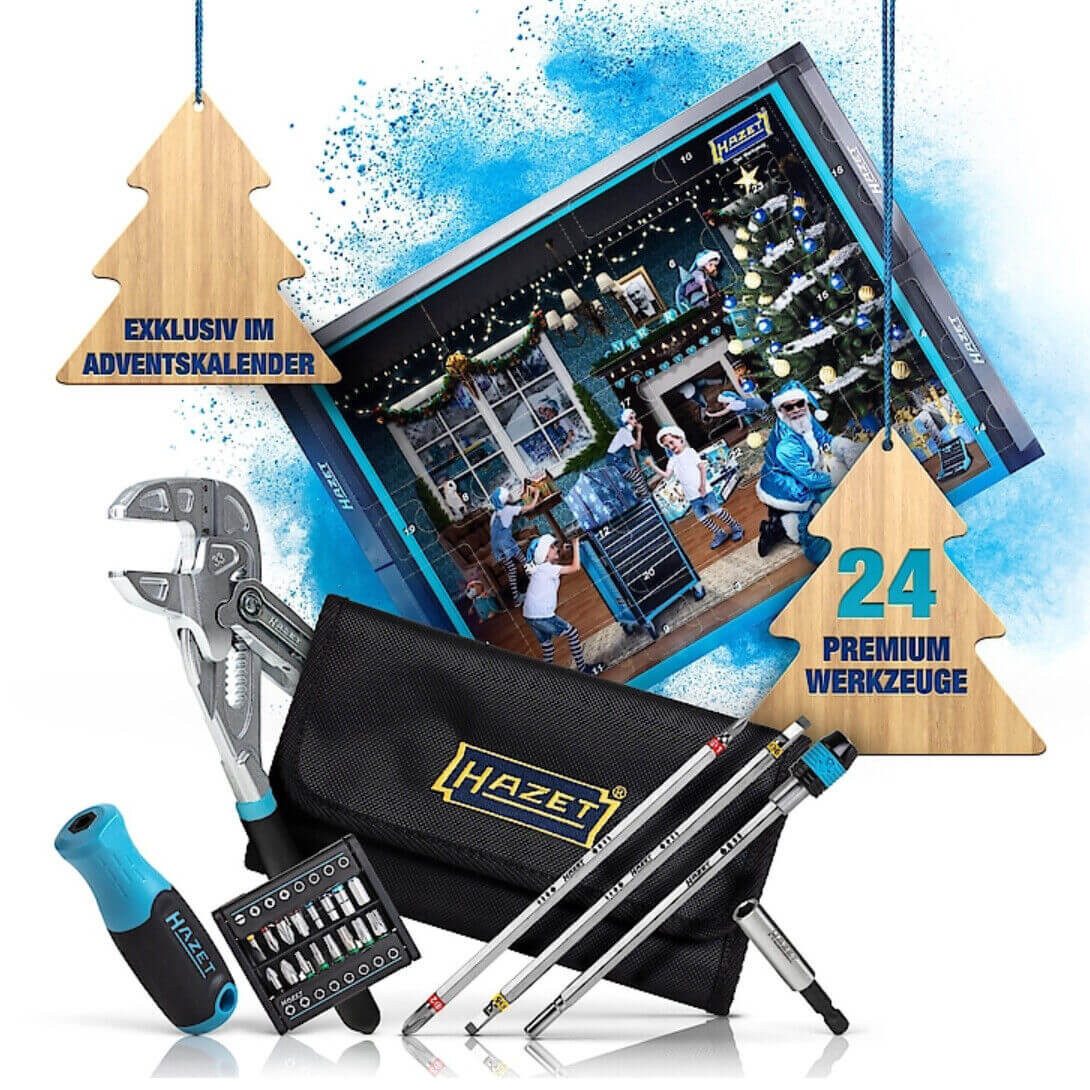 HAZET Adventskalender 24tlg. Herren Schrauber Werkzeug Bit-Set Griff Zangenschlüssel