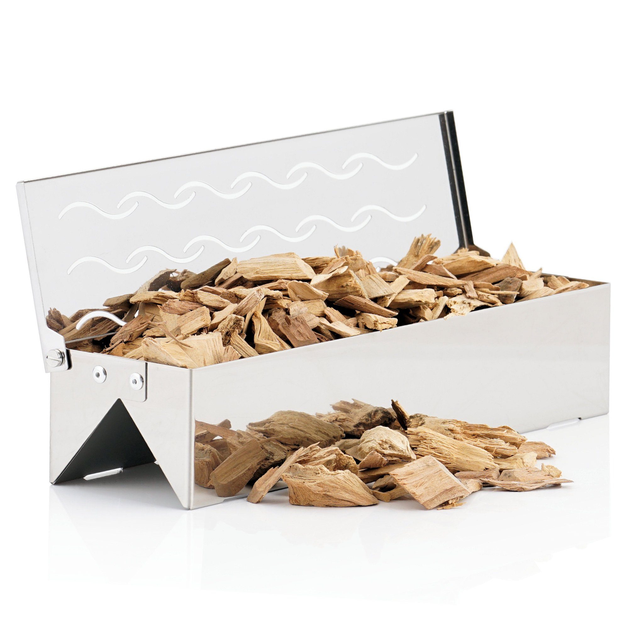 BBQ-Toro Räucherbox Edelstahl Räucherbox "Triangle", 31 x 8,5 x 6,5 cm, Aromabo