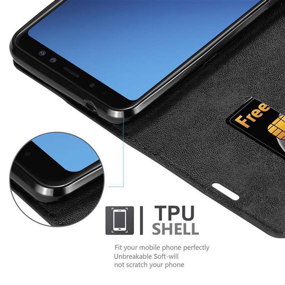 Cadorabo Handyhülle für Samsung Galaxy A8 2018 Hülle Samsung Galaxy A8 2018, Hülle Schutzhülle mit Standfunktion, Magnetverschluss und Kartenfach