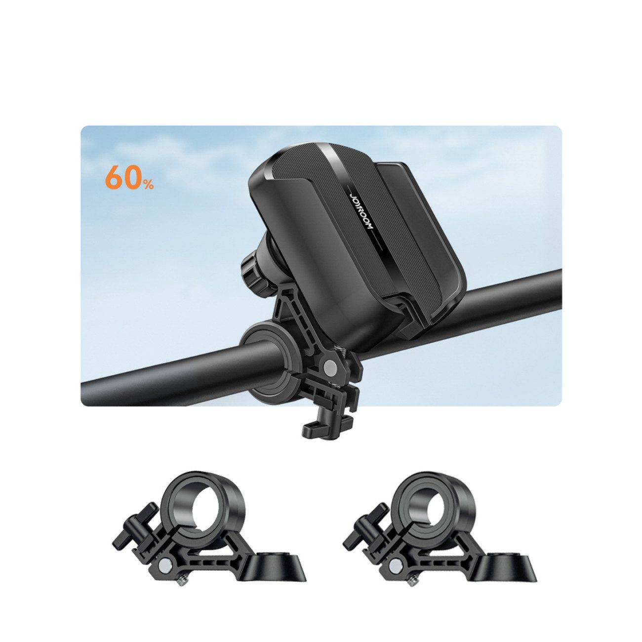 JOYROOM Mobile Phone Holder JR-ZS431, (up to 7 inches, single item, single item, mobile phone holder for bicycle, motorcycle and scooter with 360° rotation)