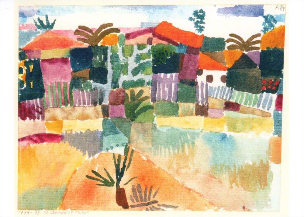 Postkarte Kunstkarte Paul Klee "St. Germain bei Tunis"