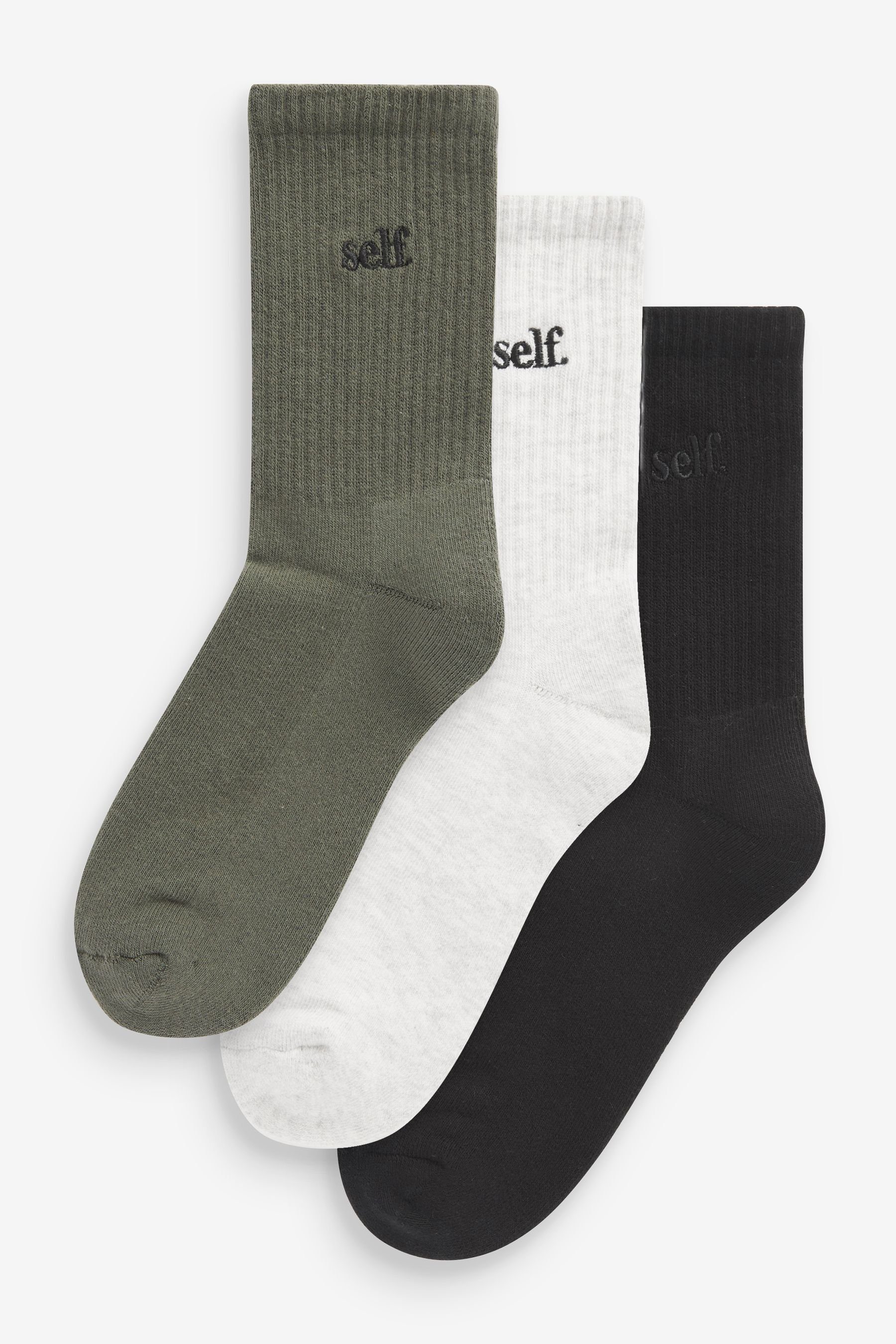 Kurzsocken Self. 3er-Pack Lounge-Socken, gepolsterte Sohle