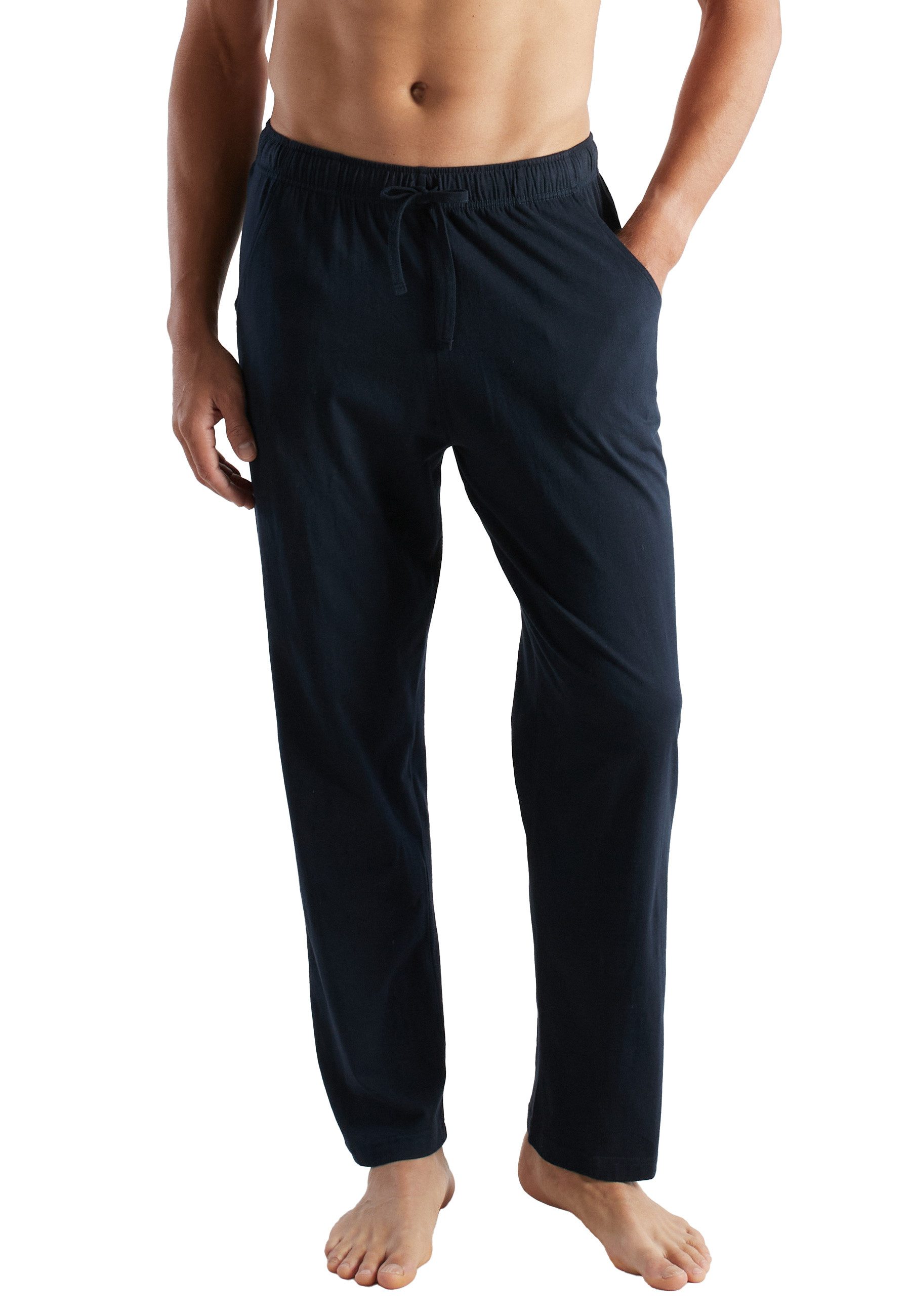 Schlafhose CECEBA Herren Lange-Hose blau