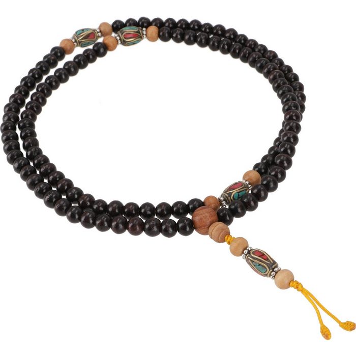 Guru-Shop Perlenkette Tibetische Mala Gebetskette mit Holzperlen -..
