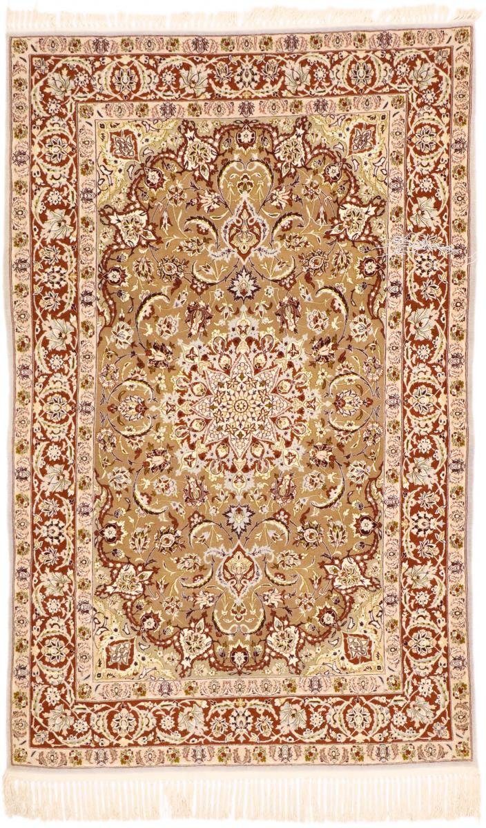 Orientteppich Isfahan Seidenkette 109x174 Handgeknüpfter Orientteppich, Nain Trading, rechteckig, Höhe: 6 mm